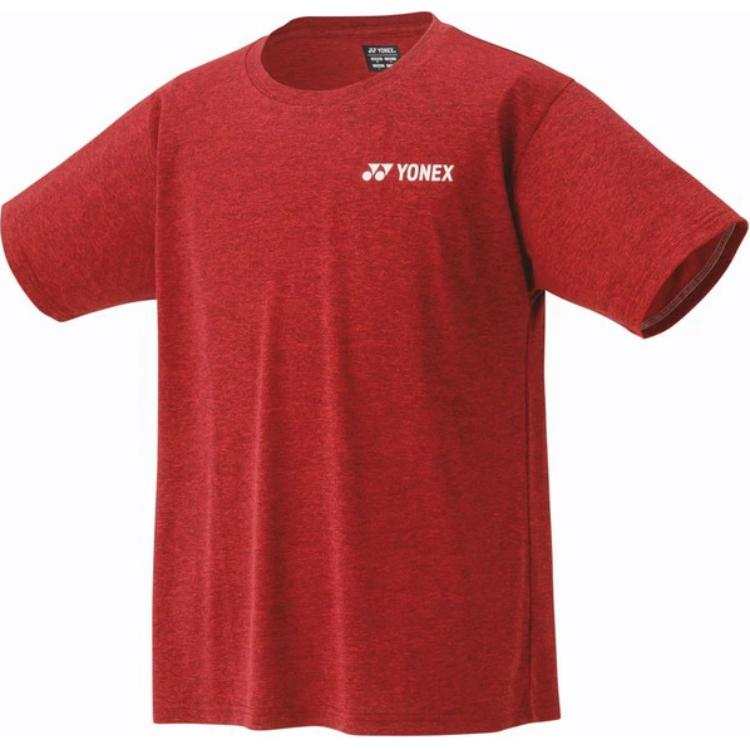 YONEX T Shirts Men's Red Crew Neck Moderate Straight Fit