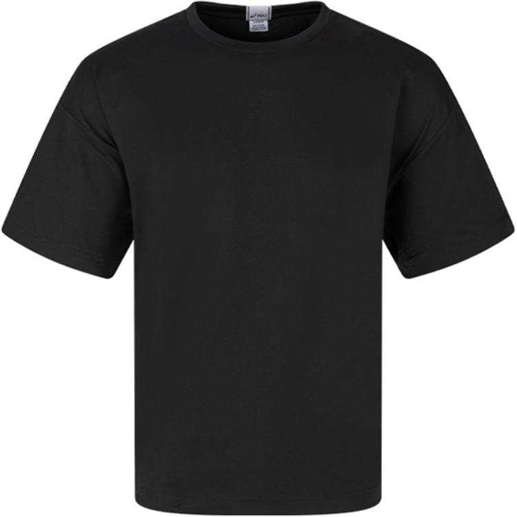ASICS T Shirts Unisex Black Crew Neck Moderate