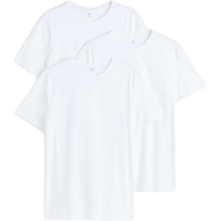 H&M H&M T Shirts Men's 3 Pack White Crew Neck