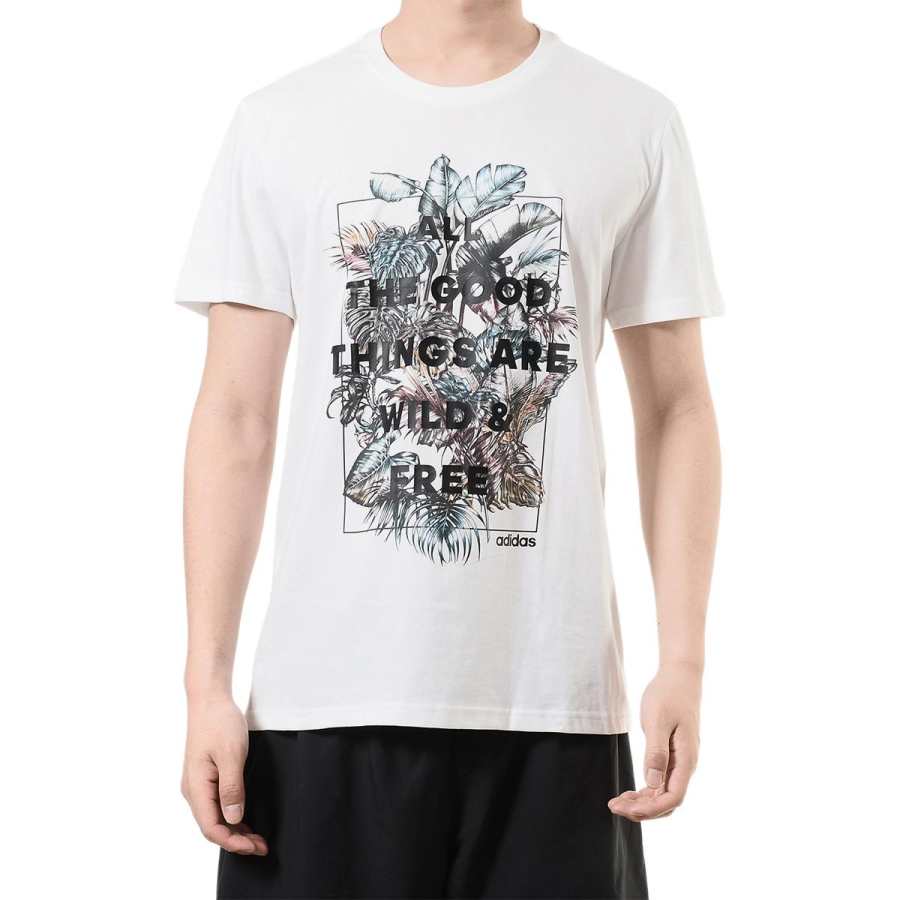 Adidas Adidas T Shirts Men's White Crew Neck Moderate