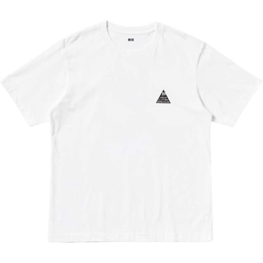 UNIQLO T Shirts Unisex White Crew Neck Moderate Straight Fit