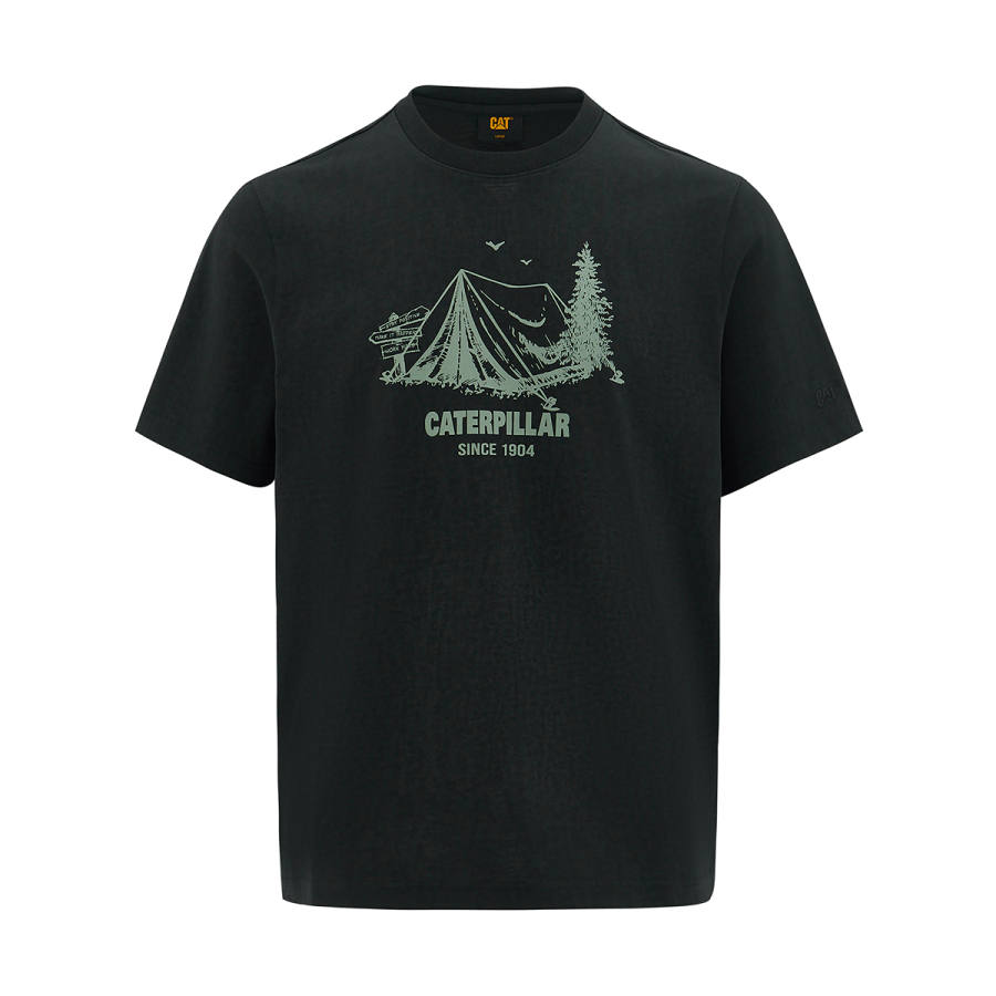 CAT T Shirts Men's Crew Neck Straight Fit