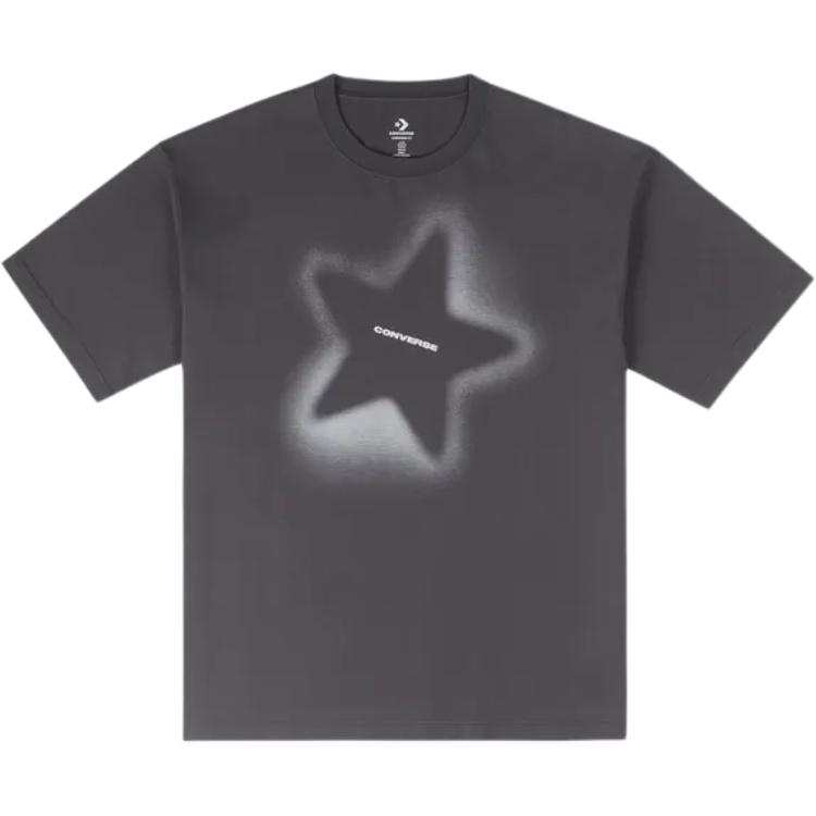 Converse T Shirts Men's Gray Crew Neck Moderate Straight Fit