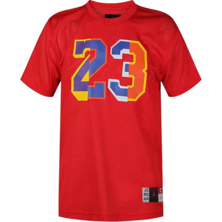 Jordan Jordan T Shirts Men's Red Crew Neck Moderate Straight Fit