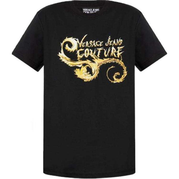 VERSACE JEANS COUTURE Logo Printed Crewneck T Shirt
