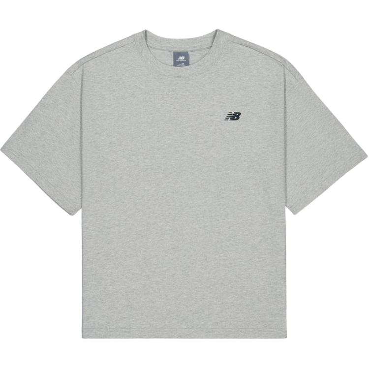 New Balance New Balance T Shirts Men's Gray Crew Neck Moderate Straight Fit