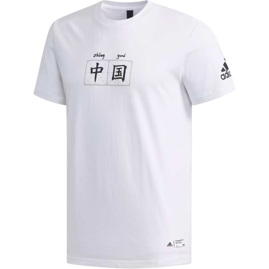 Adidas Adidas T Shirts Men's White Crew Neck Moderate Straight Fit