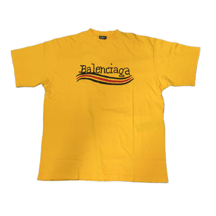 Balenciaga T Shirt Regular Fit Men's Yellow