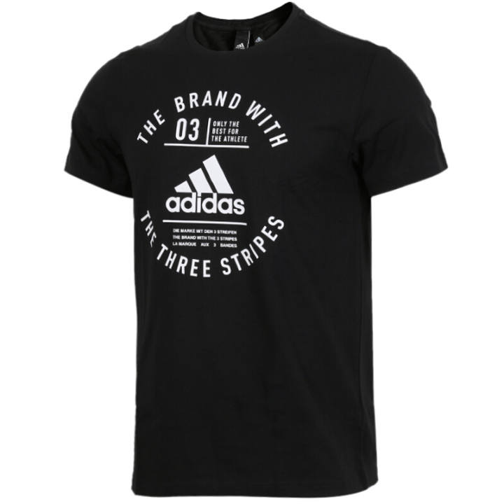 Adidas Adidas T Shirts Men's Black Crew Neck Moderate Straight Fit