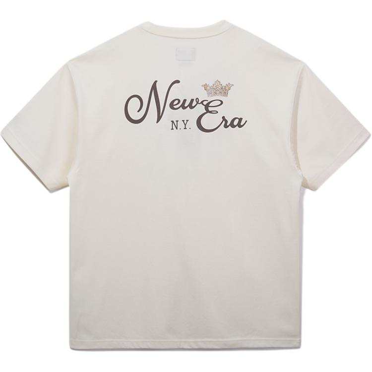 New Era T Shirts Unisex Ivory White Crew Neck Moderate