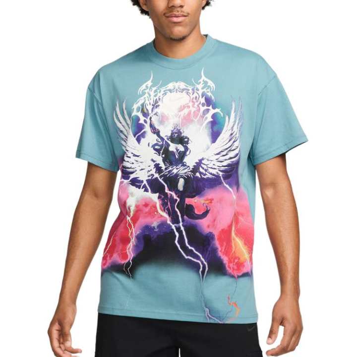 Nike Nike T Shirts Men's Blue Crew Neck Moderate Straight Fit