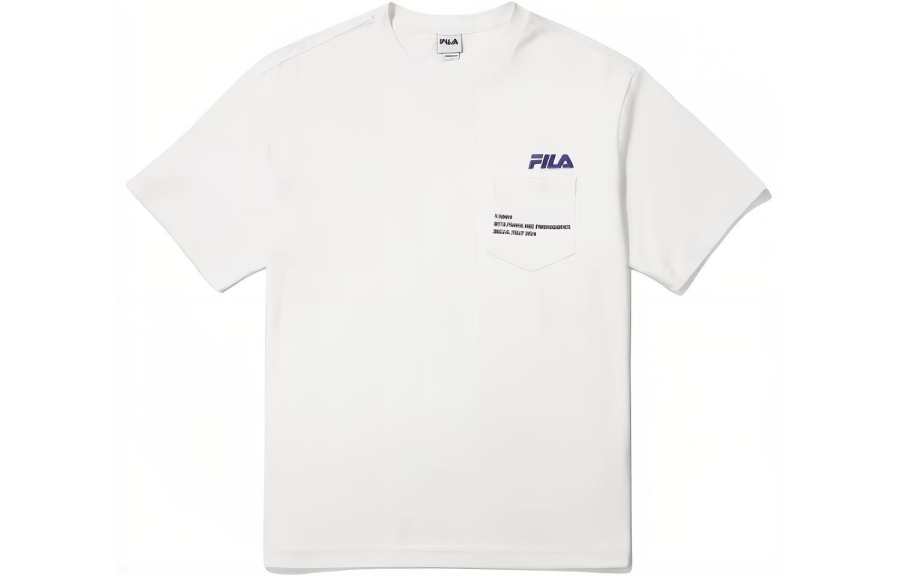 FILA T Shirts Unisex White Crew Neck Moderate