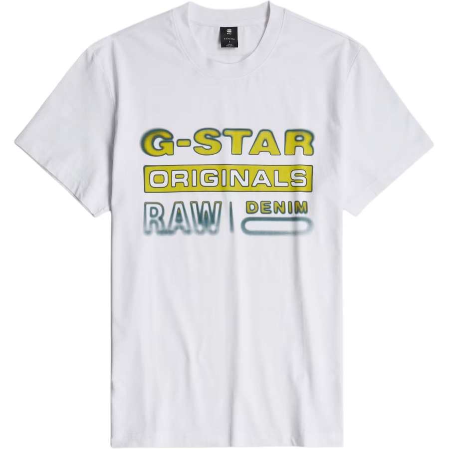 G-STAR RAW G STAR RAW T Shirts Men's White Crew Neck Moderate Straight Fit