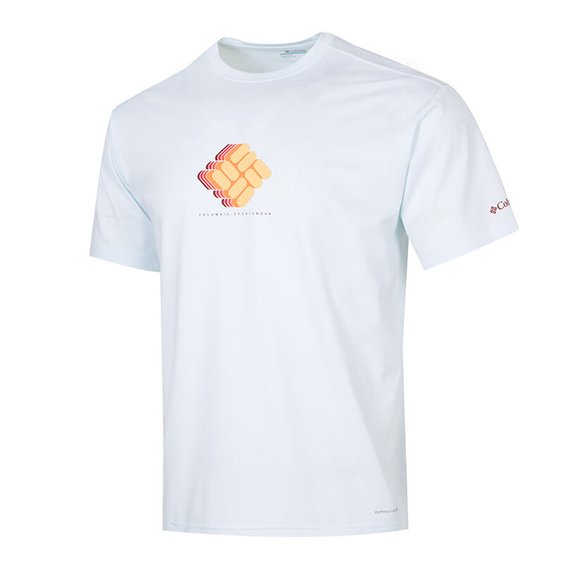 Columbia T Shirts Men's White Crew Neck Moderate Straight Fit