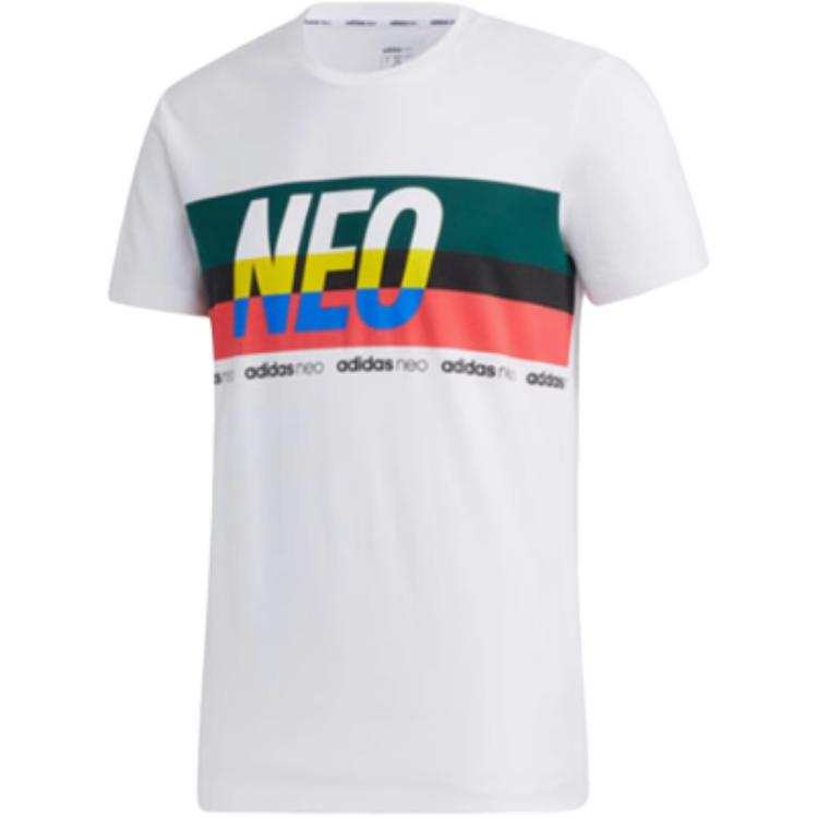 Adidas Neo T Shirts Men's White Crew Neck Moderate
