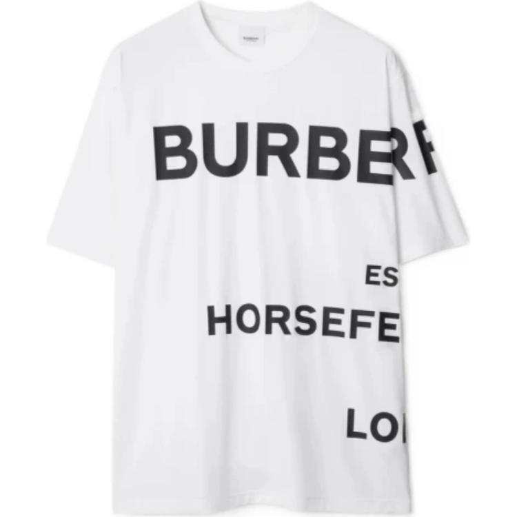 Burberry T Shirts Men's White Crew Neck Moderate