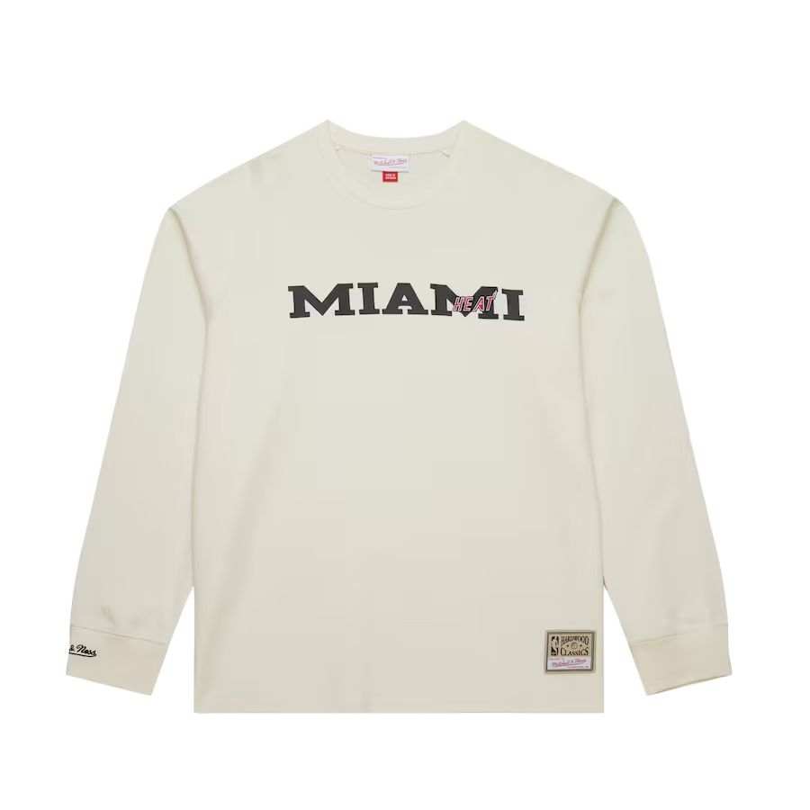 Mitchell Ness x NBA Miami Heat Team T Shirt Men's Beige