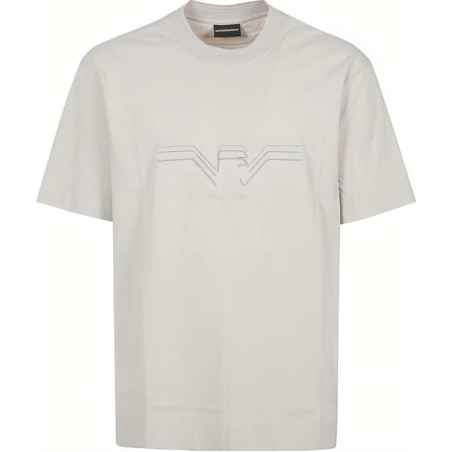 EMPORIO ARMANI Textured Gradient Eagle Heavy Jersey T Shirt