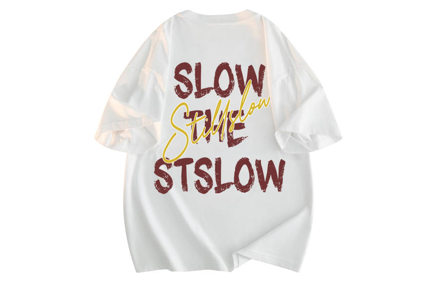 Stillslow T Shirts Unisex Crew Neck Thin Straight Fit