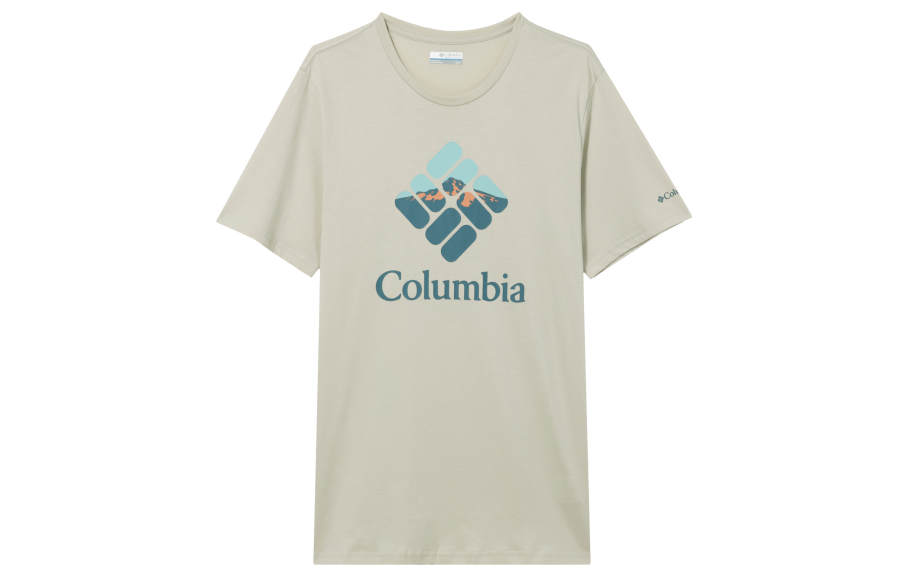 Columbia Columbia T Shirts Men's Apricot Crew Neck Moderate Straight Fit