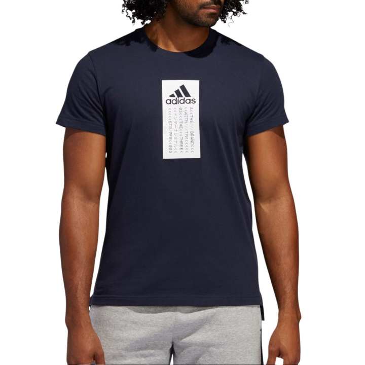 Adidas Adidas T Shirts Men's Blue Crew Neck Moderate