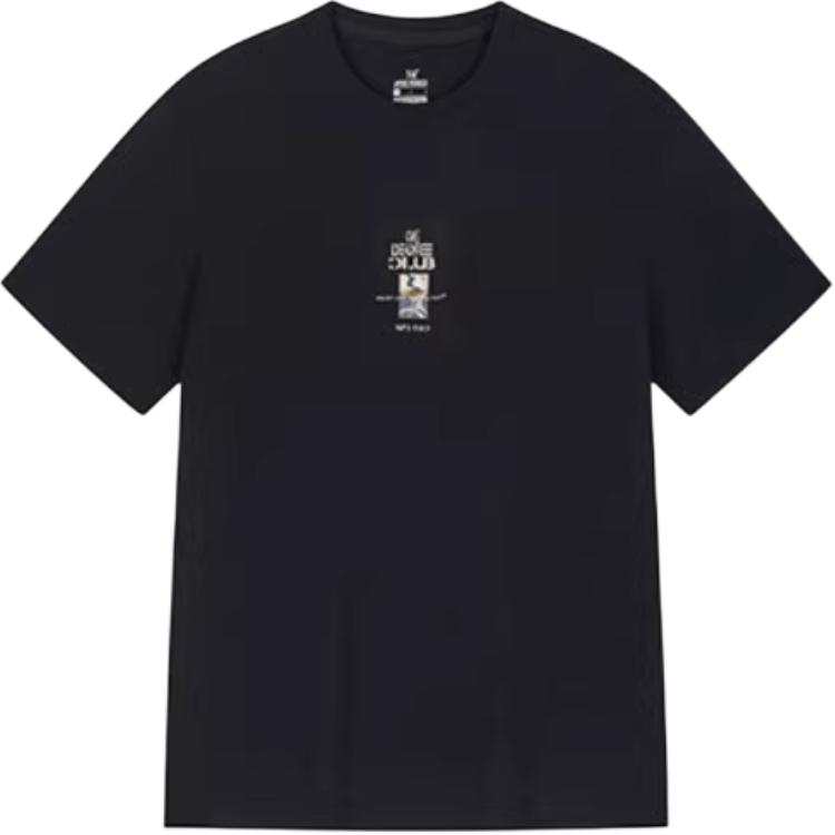 361° T Shirts Men's Super Black Crew Neck Moderate Straight Fit