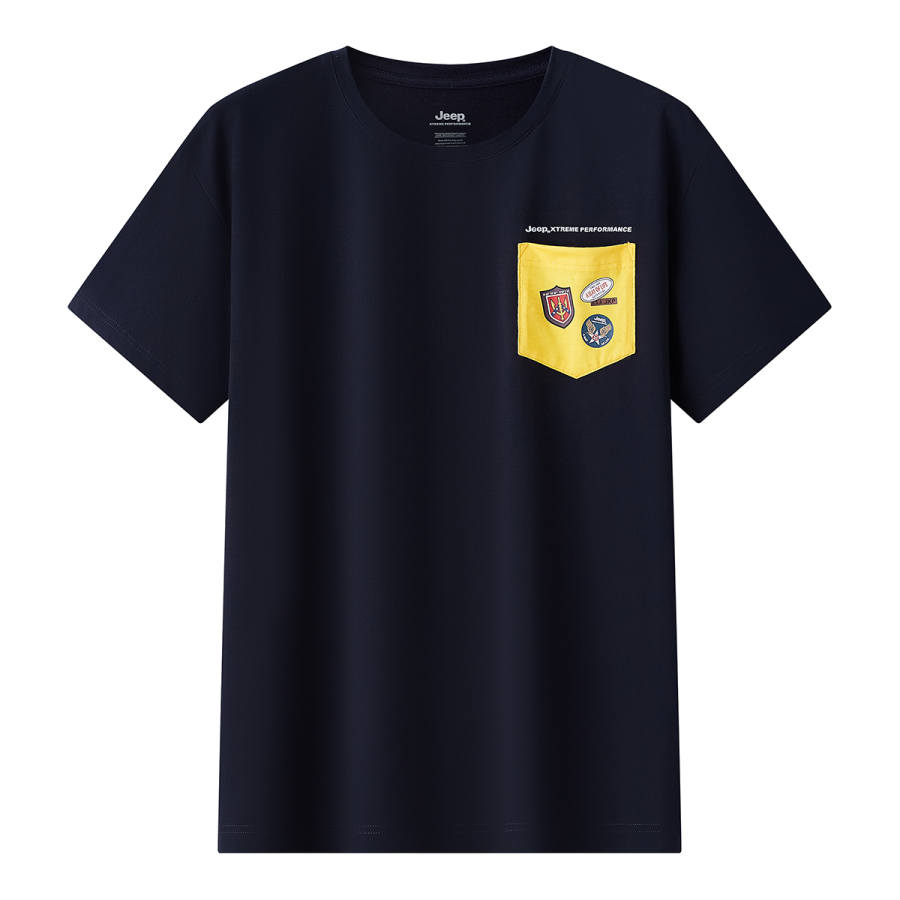 Jeep T Shirts Men's Crew Neck Thin Straight Fit