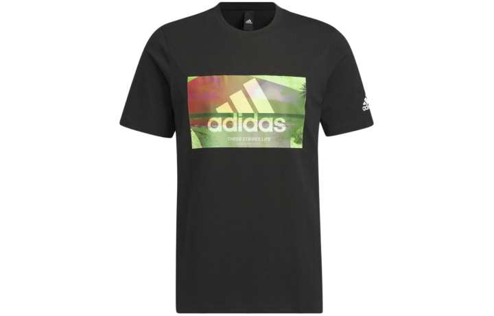 Adidas Adidas T Shirts Men's Black Crew Neck Moderate Straight Fit