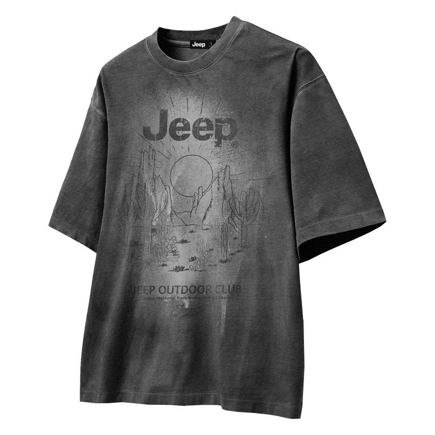 Jeep Yao Series T Shirts Unisex Crew Neck Moderate Heavyweight