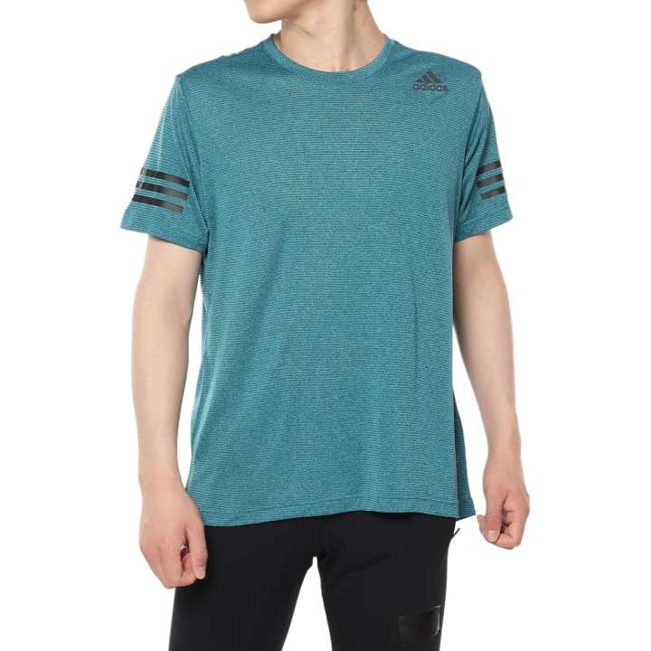 Adidas Adidas T Shirts Men's Lake Blue Crew Neck Moderate
