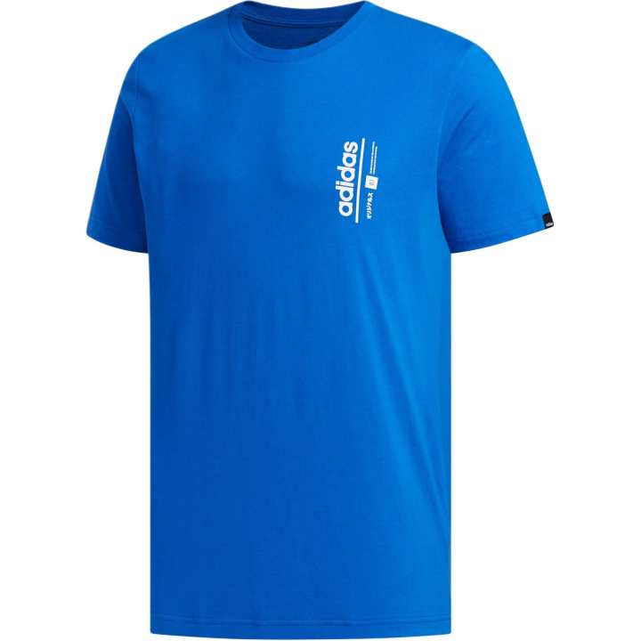 Adidas Adidas T Shirts Men's Blue Crew Neck Moderate Straight Fit