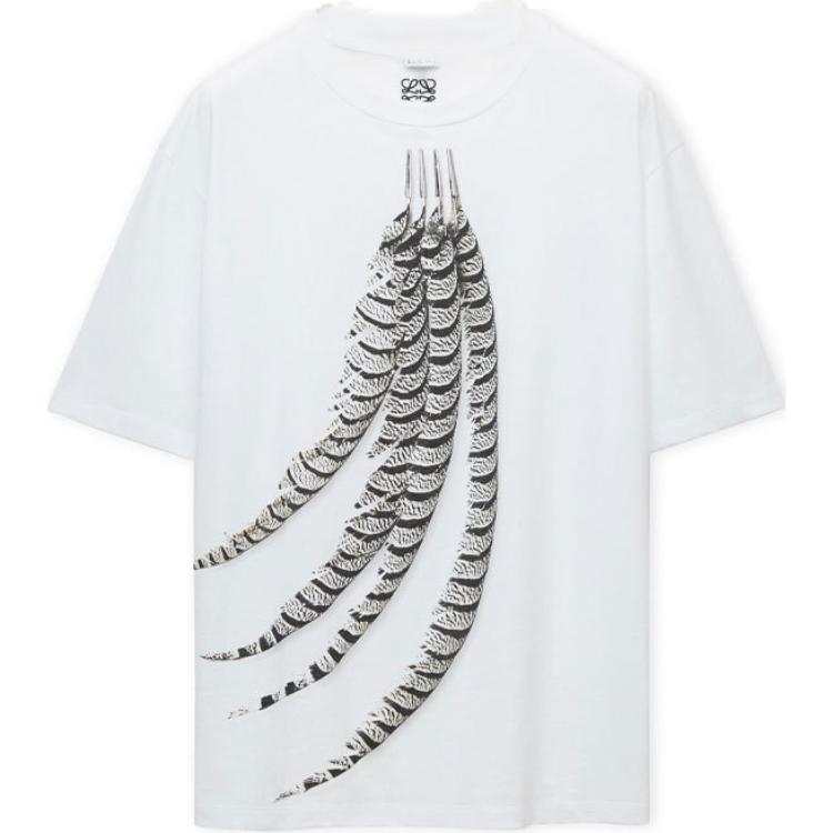 LOEWE T Shirts Men's White Crew Neck Moderate Straight Fit