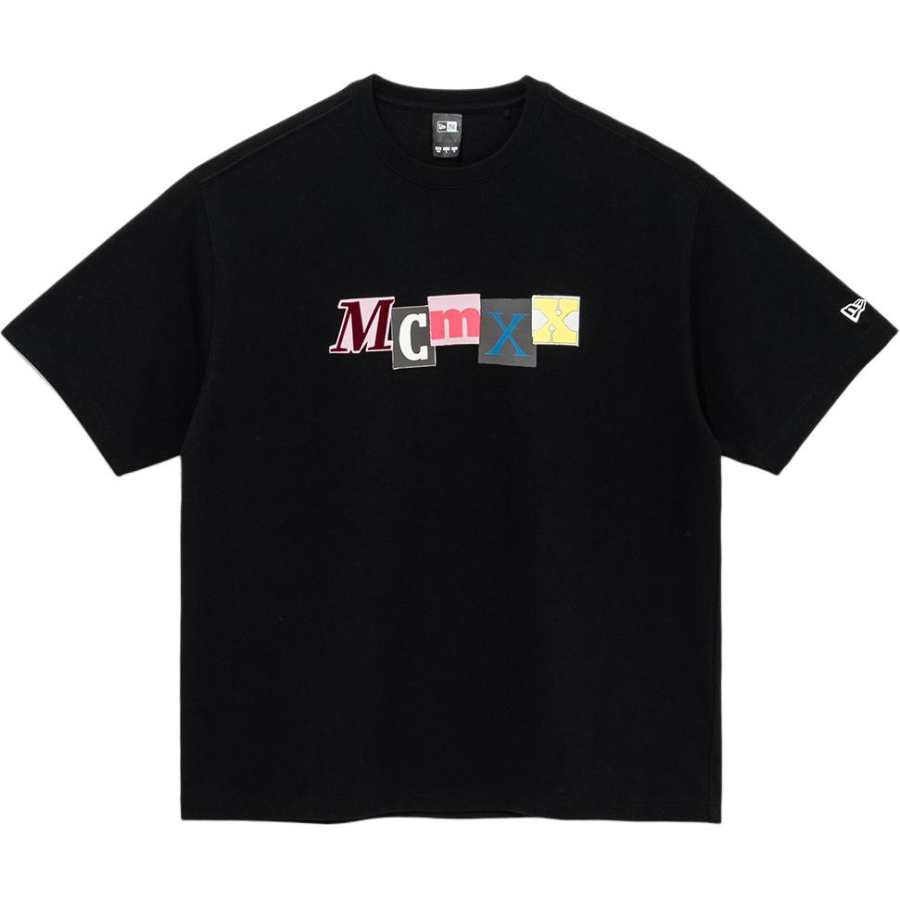 New Era T Shirts Men's Black Crew Neck Moderate