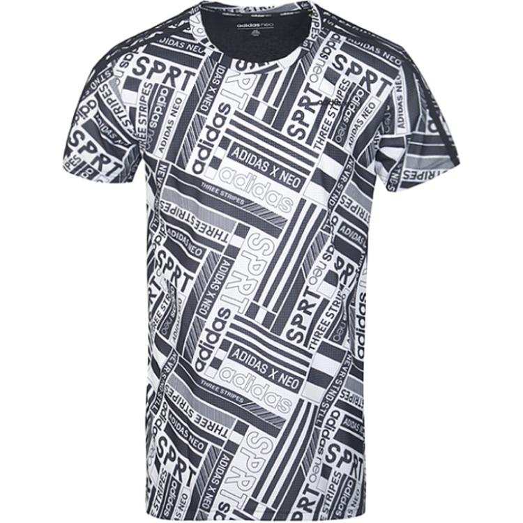 Adidas Neo T Shirts Men's White Crew Neck Moderate