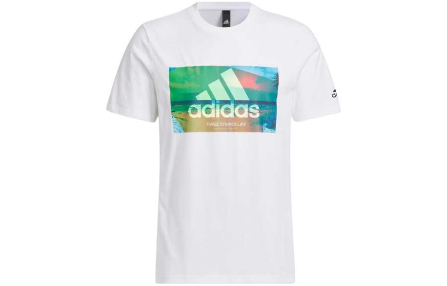 Adidas Adidas T Shirts Men's White Crew Neck Moderate