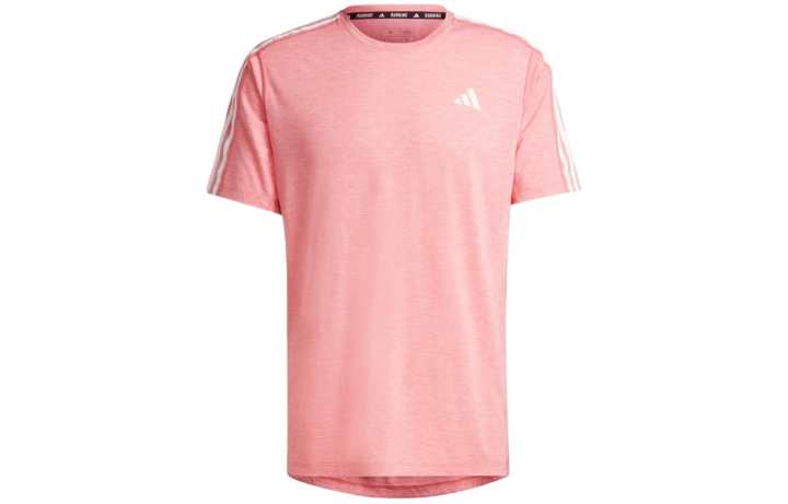 Adidas Adidas OWN THE RUN 3 STRIPES TEE T Shirt Men's Dark Red/White