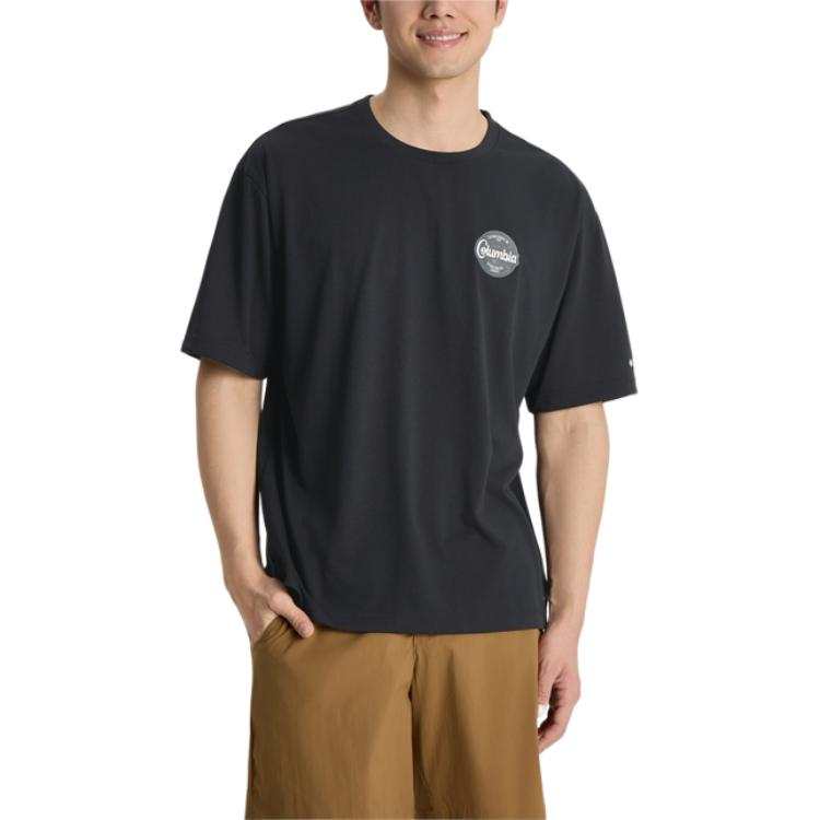 Columbia T Shirts Men's Black/011 Crew Neck Moderate