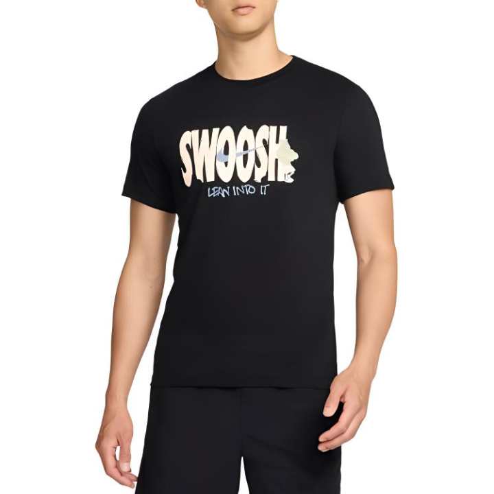 Nike Nike T Shirts Men's Black Crew Neck Moderate Straight Fit