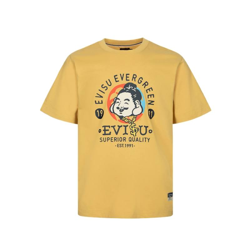 EVISU T Shirts Men's Crew Neck Moderate Straight Fit