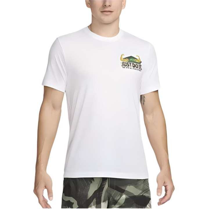 Nike Nike T Shirts Men's White Crew Neck Moderate Straight Fit