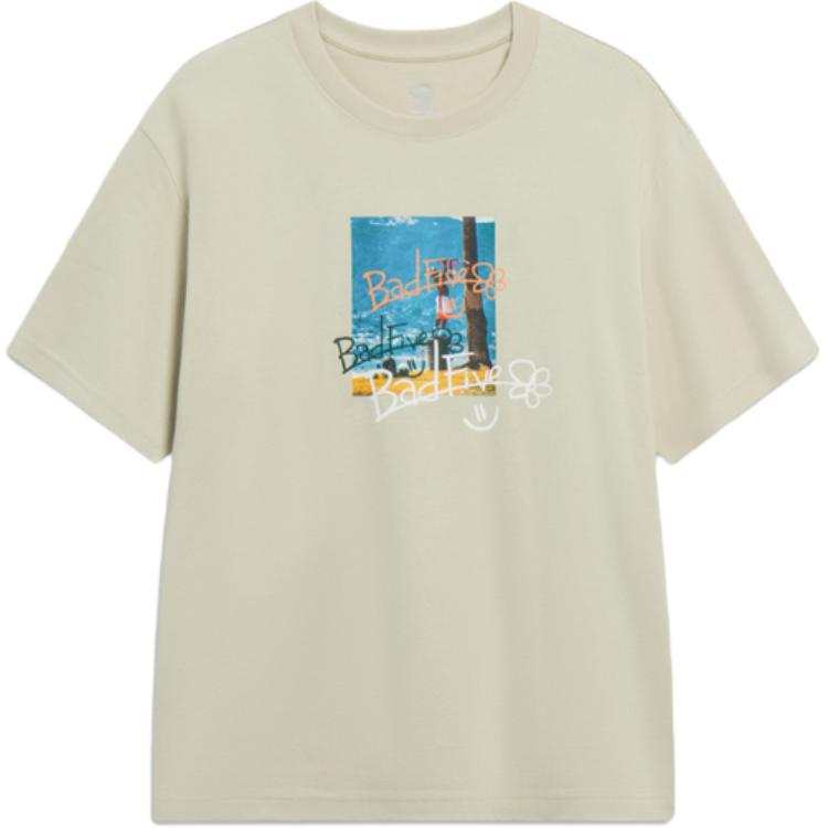 Li-Ning Li Ning Badfive Short Sleeved T Shirts Men's Ecru