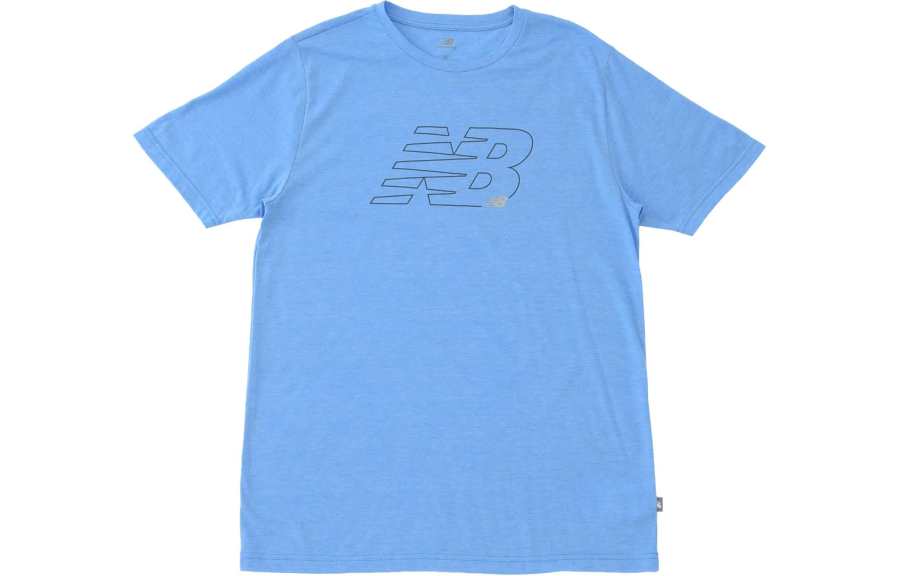 New Balance New Balance Sport Essentials T Shirts Men's Blue Crew Neck Moderate Straight Fit