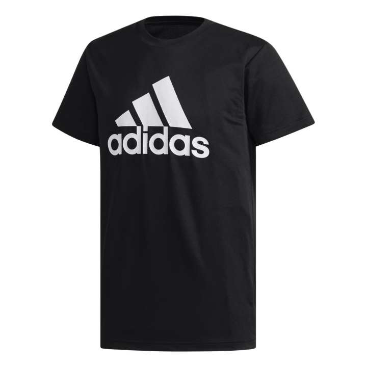 Adidas Adidas T Shirts Men's Black Crew Neck Thickened Straight Fit