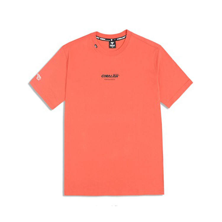 CORALIAN T Shirts Unisex Pink Crew Neck Moderate Straight Fit