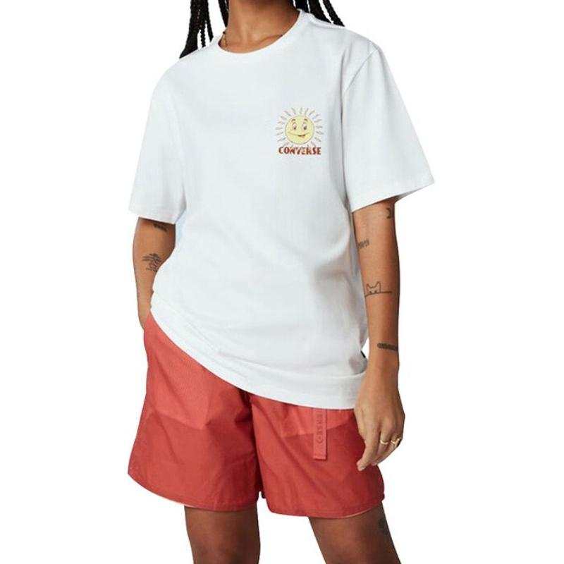 Converse Converse T Shirts Men's White Crew Neck Moderate