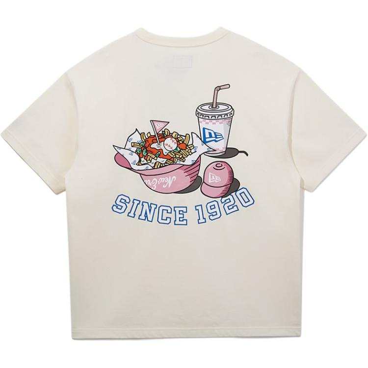 New Era T Shirts Unisex Ivory White Crew Neck