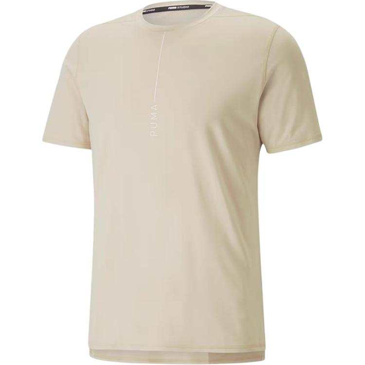 PUMA T Shirts Men's Khaki Crew Neck Moderate