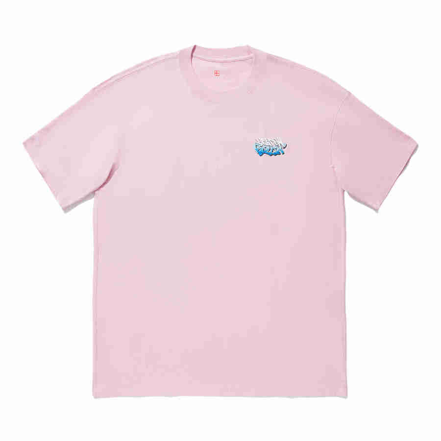 Li-Ning Li Ning T Shirts Unisex Pink Crew Neck Moderate Straight Fit