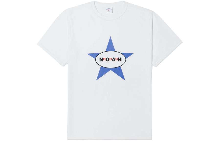 NOAH NOAH T Shirts Men's White Crew Neck Moderate Straight Fit