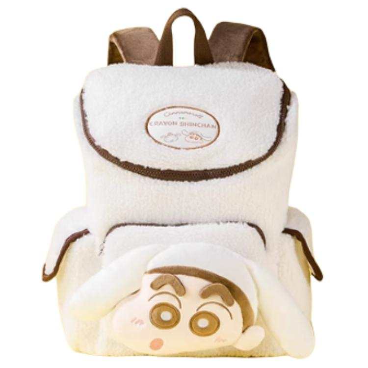 MINISO Cinnamoroll X Crayon Shin Chan, Collaboration Plush Backpack Women's White/Blue